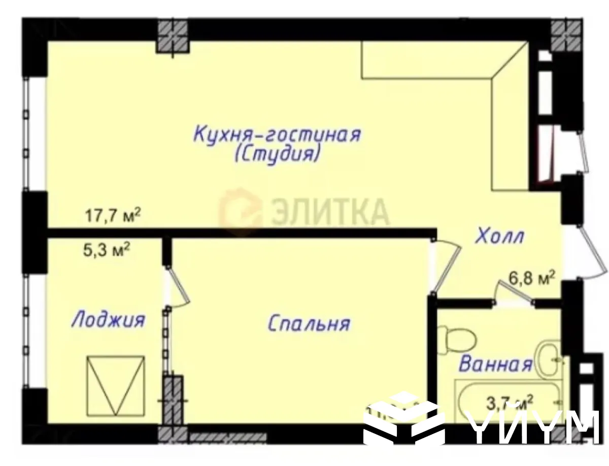 1-к. квартира, 45 м² — фото 1