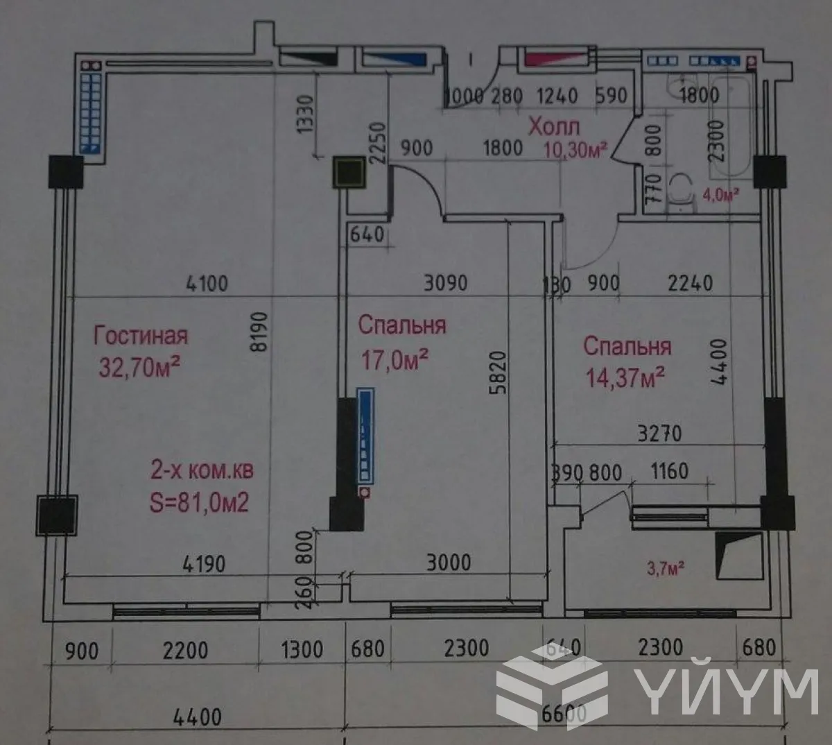 2-к. квартира, 81 м² — фото 3