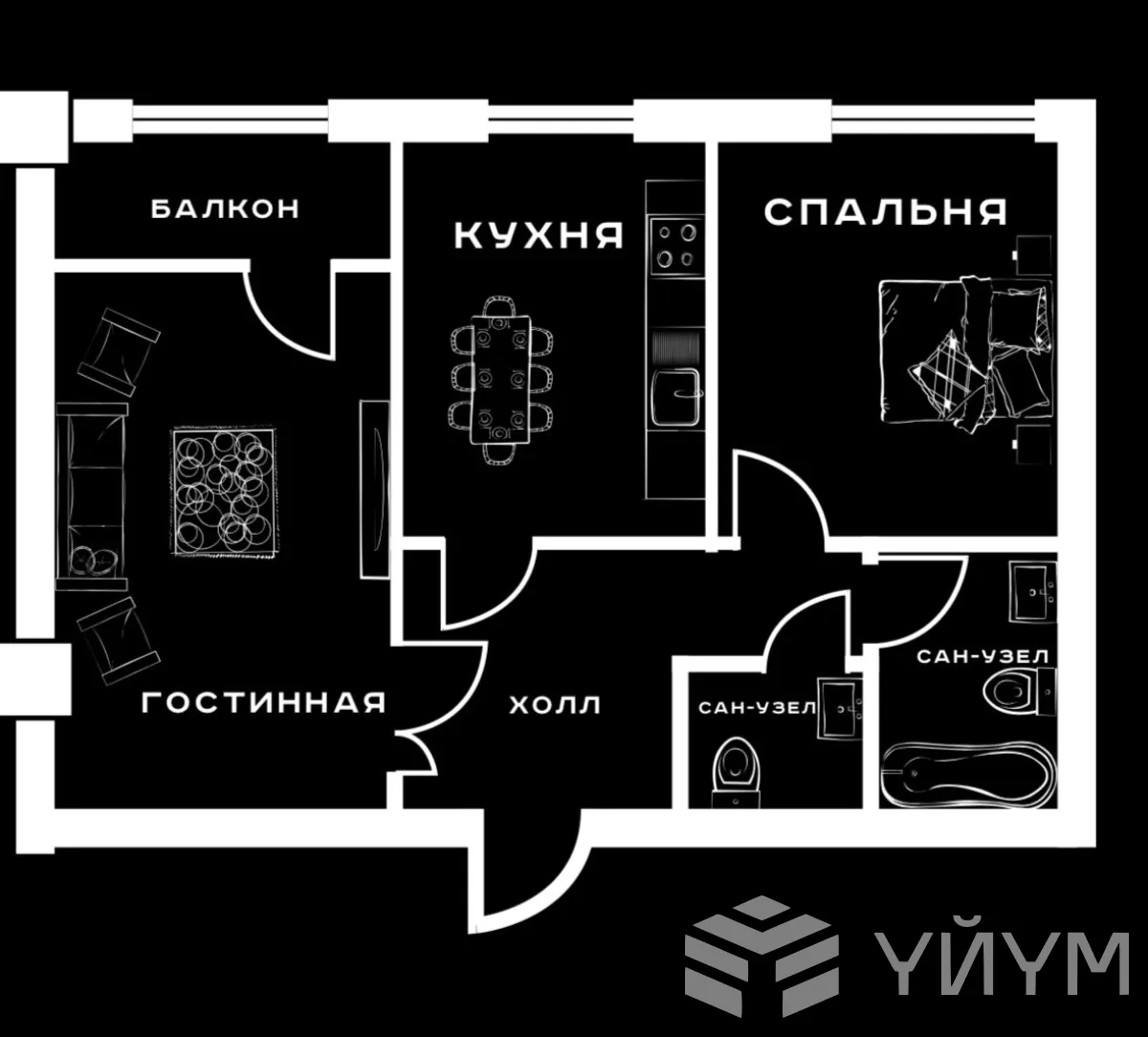 2-к. квартира, 79 м² — фото 3