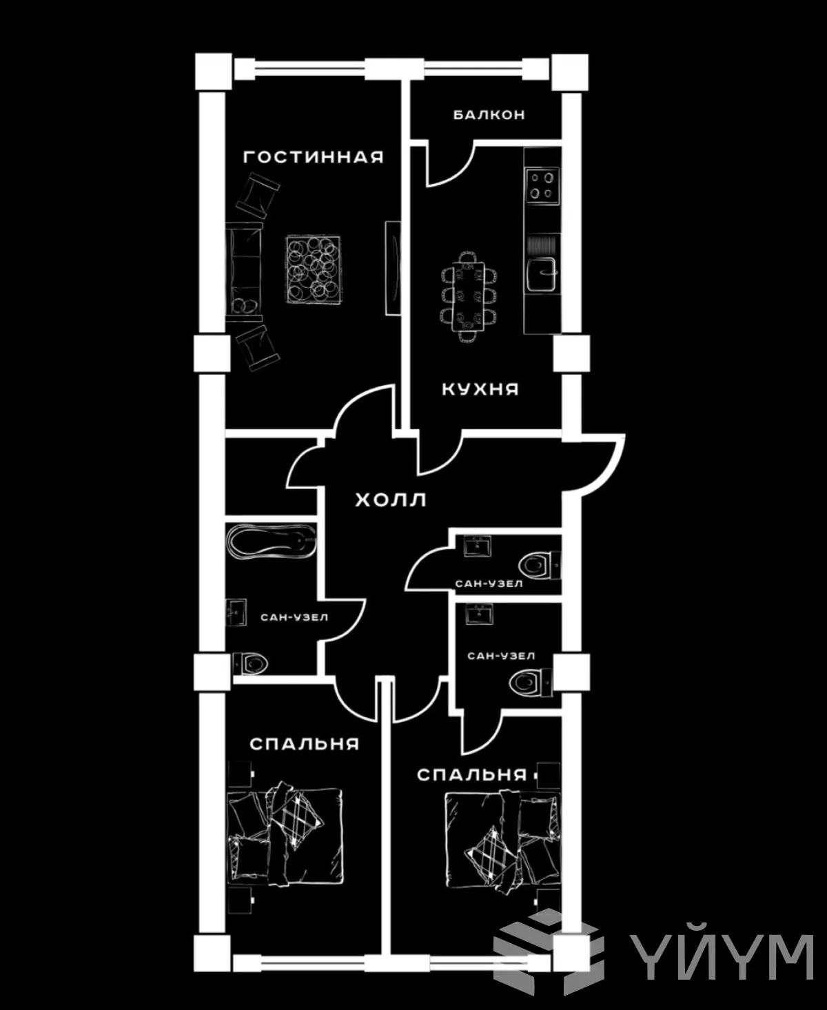 3-к. квартира, 105 м² — фото 3