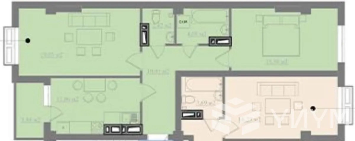 2-к. квартира, 66 м² — фото 1