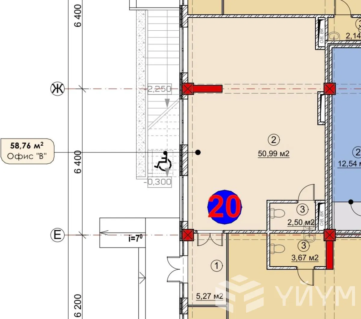 -к. квартира, 58 м² — фото 1