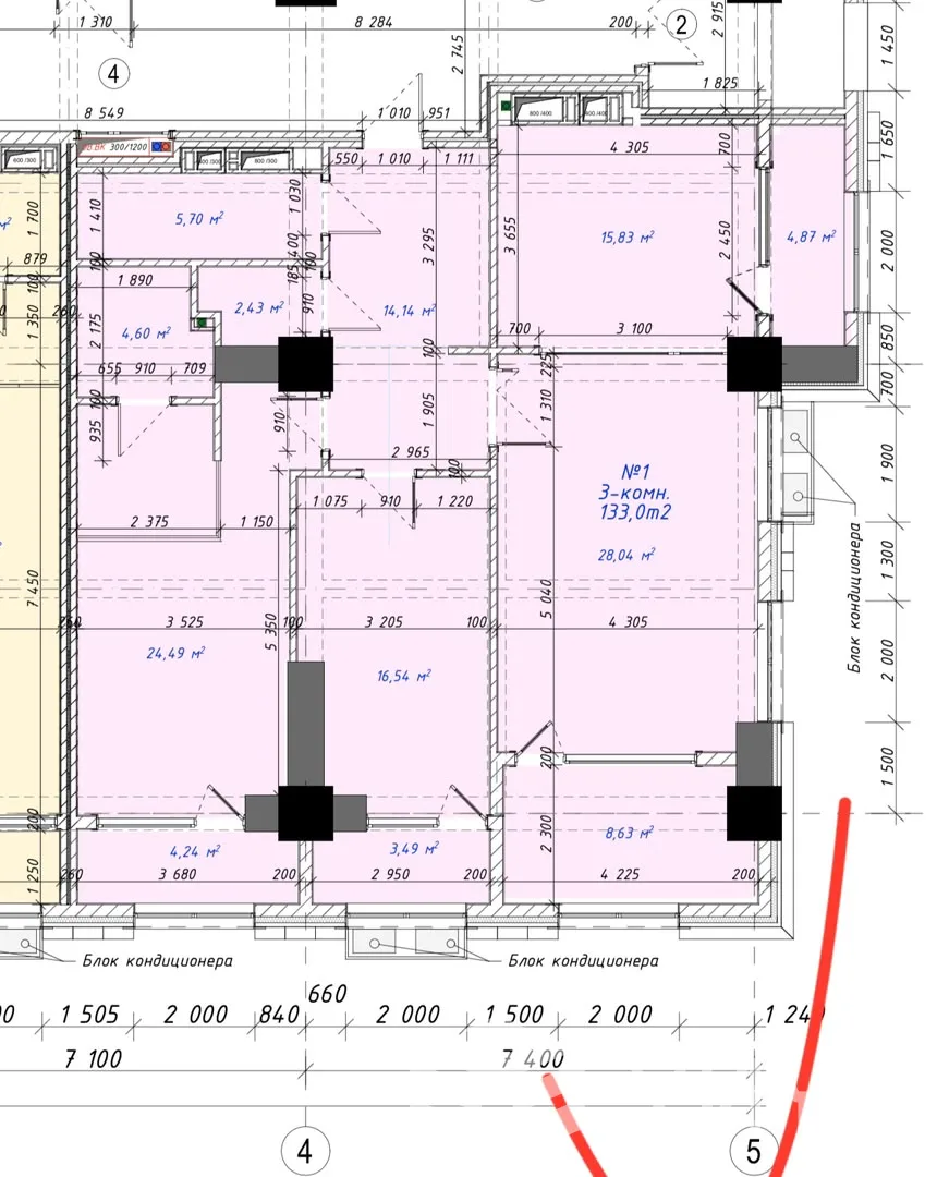 3-к. квартира, 130 м² — фото 3