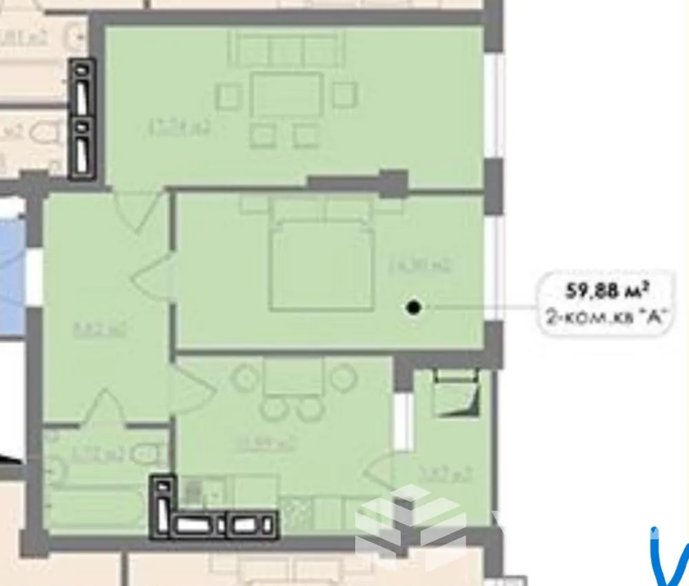 2-к. квартира, 59 м² — фото 4
