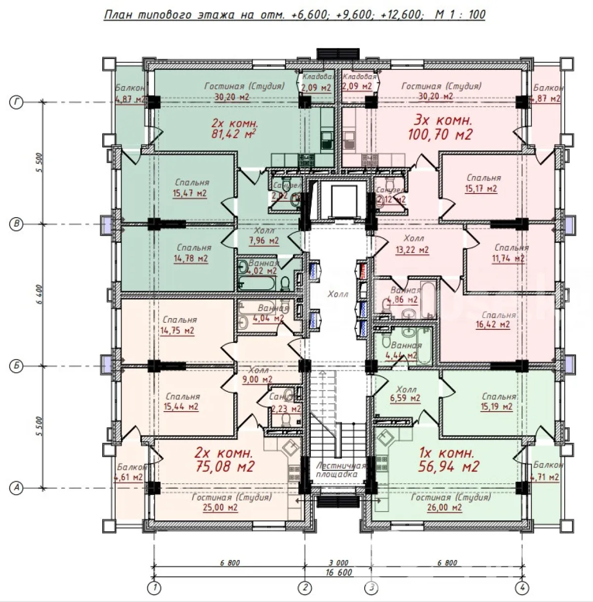 2-к. квартира, 57 м² — фото 5